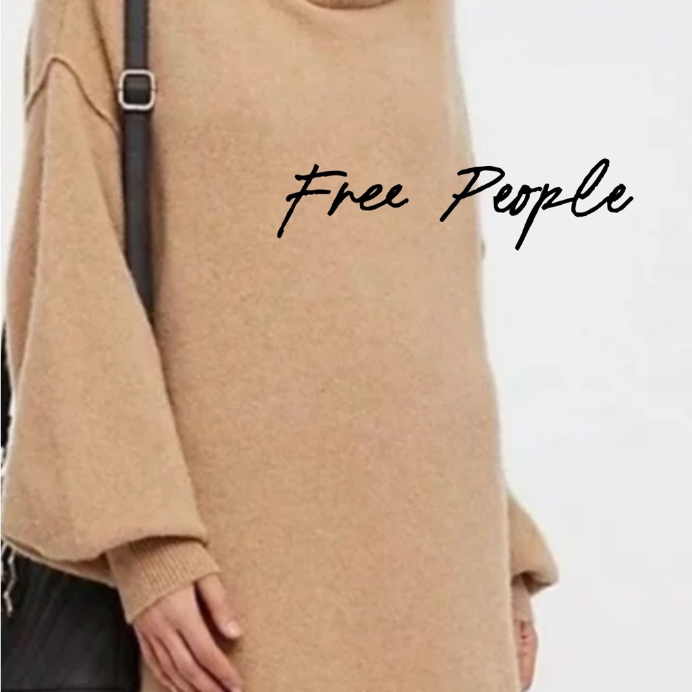 Free People Women's Cowl Neck Cashmere Sweater in Tan